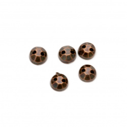 Акрилни камъчета за пришиване 5 мм кръг фасетиран цвят антик мед -100 броя
