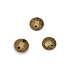 Акрилни камъчета за пришиване 8 мм кръг фасетиран цвят бронз -50 броя