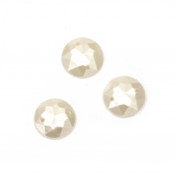 Bead hemisphere for sewing 12 mm faceted color cream - 25 pieces