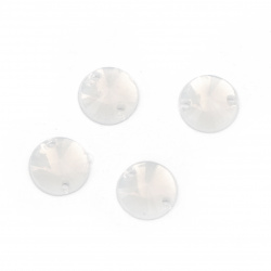 Acrylic stone for sewing 8x3 mm cone transparent milky white, faceted - 50 pieces