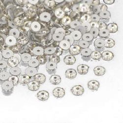 Акрилни камъни за пришиване 8 мм дупка 1 мм кръг прозрачен екстра качество - 10 броя