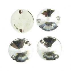 Акрилни камъчета за пришиване 18 мм кръг цвят бял първо качество - 10 броя