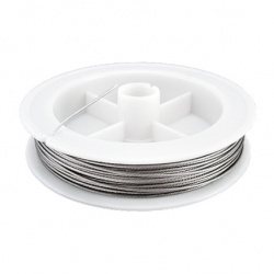 Steel Cord, Jewelry DIY Making 0.50 meters in color silver -50 meters