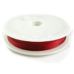 Steel Cord, Jewelry DIY Making 0.45 mm color red ~ 50 meters