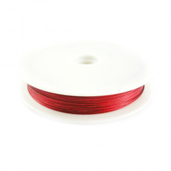 Cablu de oțel 0,38 mm culoare roșu -25 metri