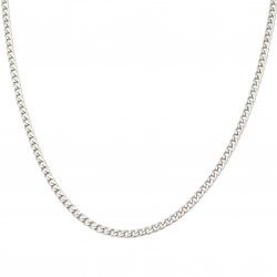 Steel Chain, 4.5x1.8 mm, Flat Braid, Silver Color - 1 meter