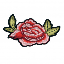 Fabric Sticker 130x85 mm Embroidered rose