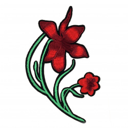 Θερμοκολλητικά μοτίφ ρούχων, 85x145 mm Κόκκινο λουλούδι