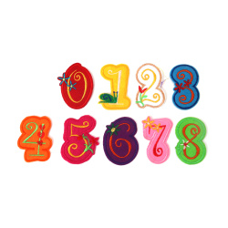 Samolepicí číslice 0–8, 61,5–63,5×38,5–49×1,5 mm – pro scrapbooking a kreativní tvoření