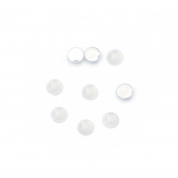 Acrylic stone for gluing 4 mm round transparent milky white -100 pieces