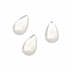 Acrylic stone for gluing 8x13 mm drop transparent milky white -20 pieces