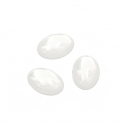 Acrylic stone for gluing 10x14 mm oval transparent milky white -20 pieces