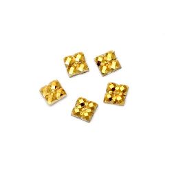 Ακρυλική τετράγωνη πέτρα 4x4 mm χρυσό -200 τεμάχια
