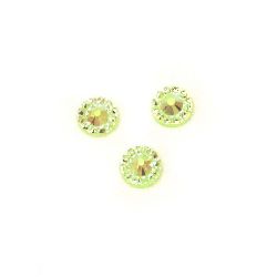Acrylic stone for gluing 5 mm round green arc faceted -100 pieces