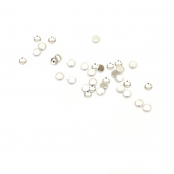 Акрилни камъни за лепене 3 мм прозрачен  млечно бял -50 броя