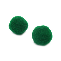 Pom Pom Balls for Art and Craft / 25 mm / Dark Green - 20 pieces