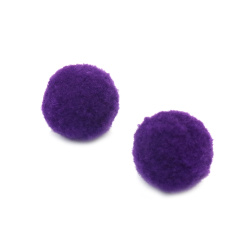 Fluffy purple pompoms for various decoration 25 mm - 20 pieces