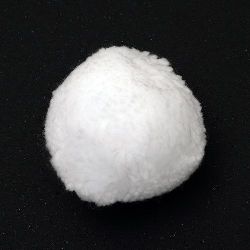 Handmade White Pompoms / 70 mm - 1 piece