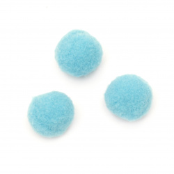 Soft pompoms for crafts toy making with your kids 20 mm light  blue, first quality - 50 pieces