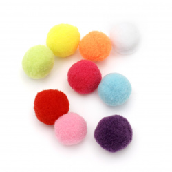 Colorful pompoms suitable for combine with glue and felt sheets to make various decorations 25 mm  first quality - 50 pieces