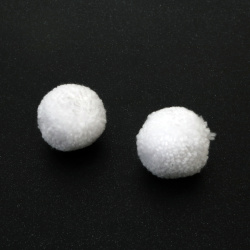 Luxury Handmade White Pompons 45 mm – Set of 2 for Elegant Home Décor, Stylish Crafts & Gift Embellishments
