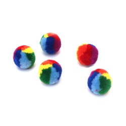 Pom-pom-uri colorate asortate 25 mm – Set de 10 bucăți – Perfecte pentru lucrări creative, decorațiuni și proiecte DIY