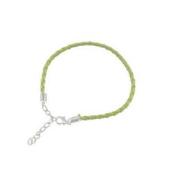 Imitation bracelet leather 200x3 mm green