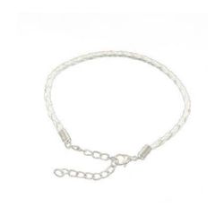 Faux Leather Bracelet / White /  200x3 mm
