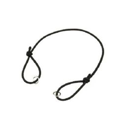 Elastic band 130 mm with two adjusting ends and two metal rings black