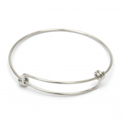 STEEL Expandable Wire Bracelet Base / 65 mm /  Silver