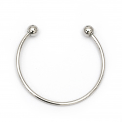 Metal Blank Bracelet for Handmade Jewelry Making / 62 mm / Silver