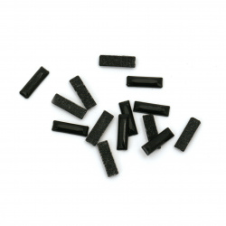 Ακρυλικές πέτρες με κόλλα, ορθογώνιο 10x3x2 mm μαύρο ταγιε -100 τεμάχια