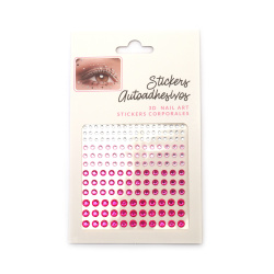 Самозалепващи акрилни камъни от 3 мм до 6 мм цвят бял и розов -165 броя