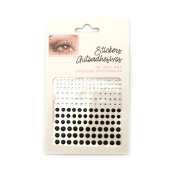 Самозалепващи акрилни камъни от 3 мм до 6 мм цвят бял и черен -165 броя