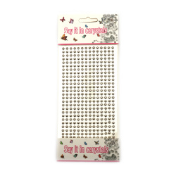 Самозалепващи перли полусфери метализе 4 мм цвят сребро - 364 броя