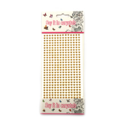 Самозалепващи перли полусфери метализе 4 мм цвят злато - 364 броя