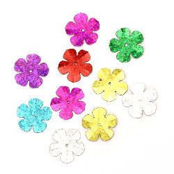 Sequins flower 20 mm rainbow Different types - 20 grams