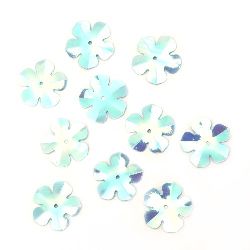 Λουλούδι πούλιες 20 mm μπλε ιριδίζον - 20 γραμμάρια