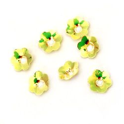 Sequins bell 10x1.5 mm yellow rainbow -20 grams