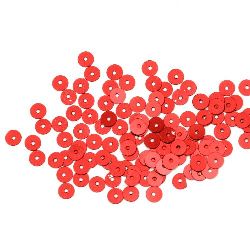 Στρόγγυλες πούλιες 5 mm κόκκινο - 20 γραμμάρια