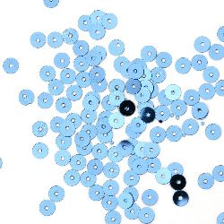 Пайети обли плоски 5 мм сини - 20 грама