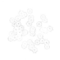 Пайети обли плоски 6 мм бели - 20 грама