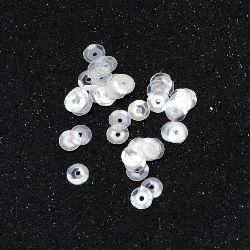 Sequins round 5 mm transparent mother of pearl - 20 grams