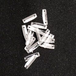 Sequins plate 3x15 mm two holes transparent mother of pearl -20 grams