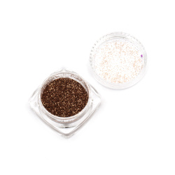 Брокатен блестящ прах 0.2 мм 200 микрона цвят мед -3 мл ~3 грама