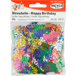 Happy Birthday Confetti 15x32 mm, Party Decoration Elements, ASSORTED -20 grams