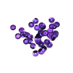 5 mm Round Violet Sequins - 20 grams