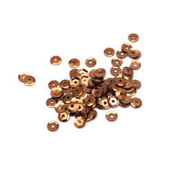 5 mm Round Sequins, color Coffee - 20 grams