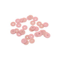 Παγιέτες/ πούλιες στρογγυλές επίπεδες 6 mm ροζ λιλά - 20 γραμμάρια