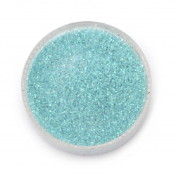 Not Available Online. You can also buy at EM ART stores and at +359 884 000 893 Brocade/glitter powder 0.3 mm 250 micron blue/turquoise hologram/rainbow - 20 grams